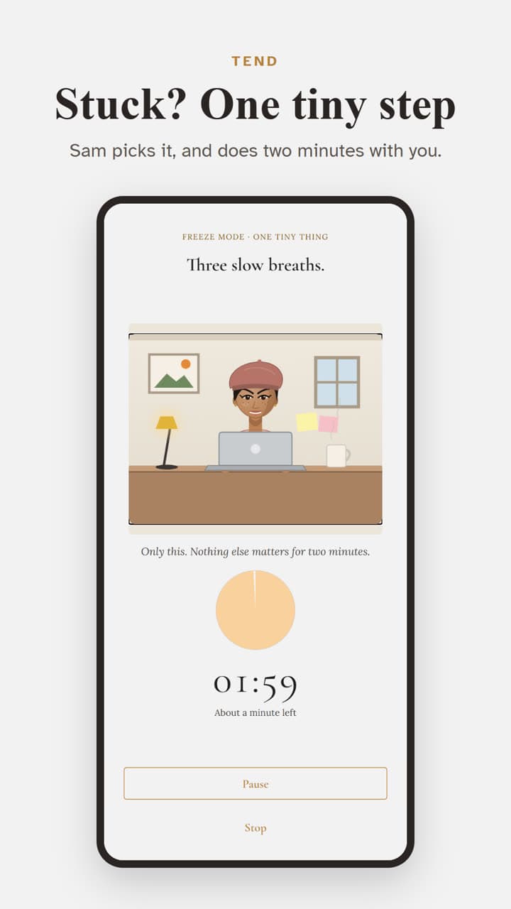 Tend: One tiny step